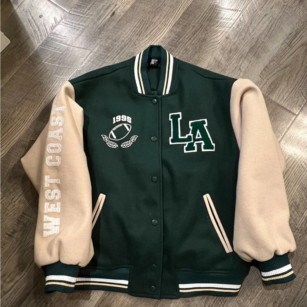 Forever 21 Green and Tan Varsity Jacket - Picture 4 of 4